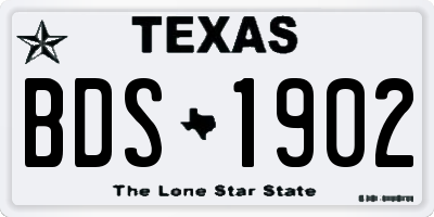TX license plate BDS1902