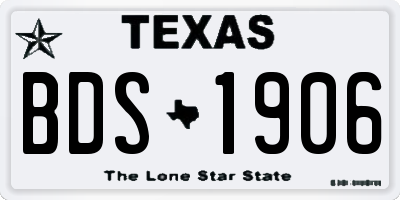 TX license plate BDS1906