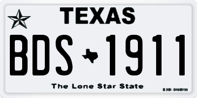 TX license plate BDS1911