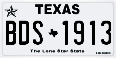 TX license plate BDS1913