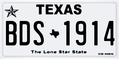 TX license plate BDS1914
