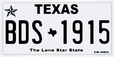 TX license plate BDS1915