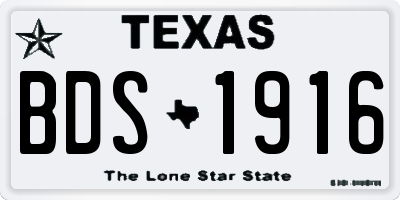 TX license plate BDS1916