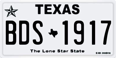 TX license plate BDS1917