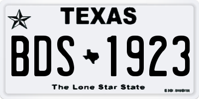 TX license plate BDS1923