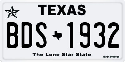 TX license plate BDS1932