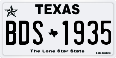 TX license plate BDS1935