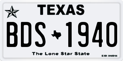 TX license plate BDS1940