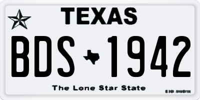 TX license plate BDS1942