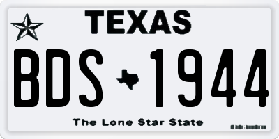 TX license plate BDS1944