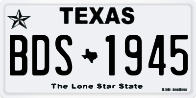 TX license plate BDS1945