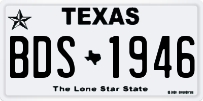 TX license plate BDS1946