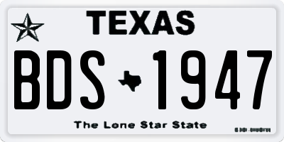 TX license plate BDS1947