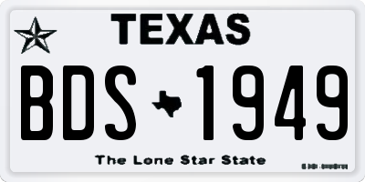 TX license plate BDS1949