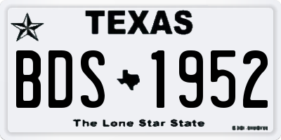 TX license plate BDS1952