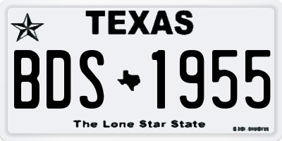 TX license plate BDS1955
