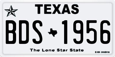 TX license plate BDS1956