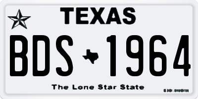 TX license plate BDS1964