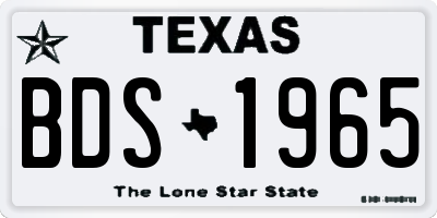 TX license plate BDS1965