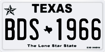 TX license plate BDS1966