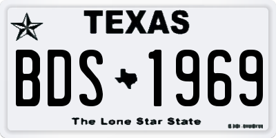 TX license plate BDS1969