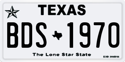 TX license plate BDS1970