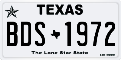 TX license plate BDS1972