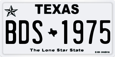 TX license plate BDS1975