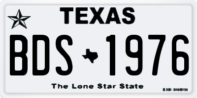 TX license plate BDS1976