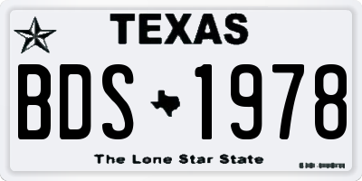 TX license plate BDS1978