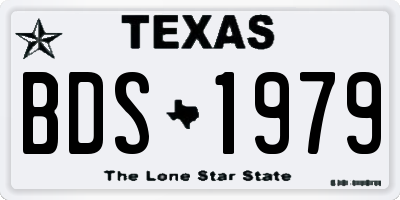 TX license plate BDS1979