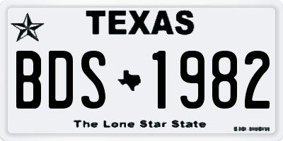 TX license plate BDS1982