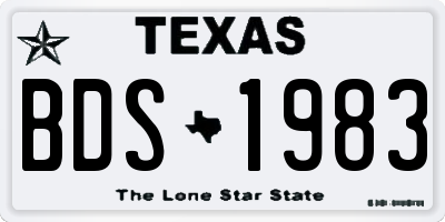 TX license plate BDS1983