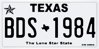TX license plate BDS1984