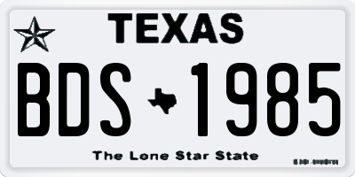 TX license plate BDS1985