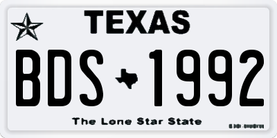 TX license plate BDS1992