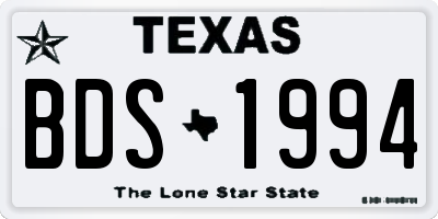 TX license plate BDS1994