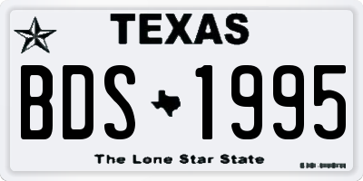 TX license plate BDS1995