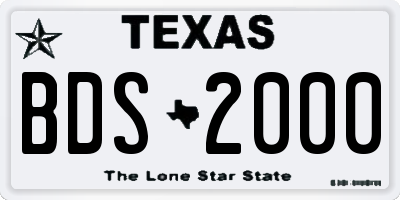 TX license plate BDS2000