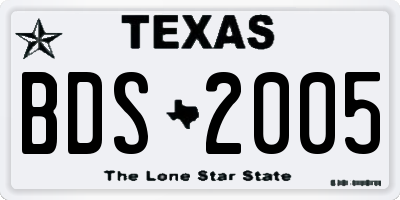 TX license plate BDS2005