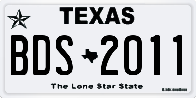 TX license plate BDS2011