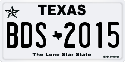 TX license plate BDS2015