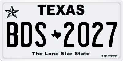 TX license plate BDS2027