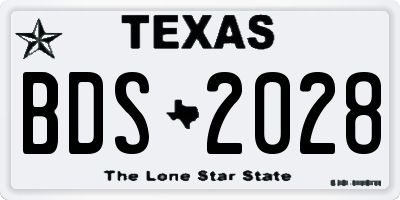 TX license plate BDS2028
