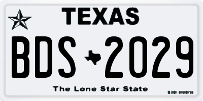 TX license plate BDS2029