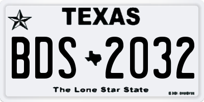 TX license plate BDS2032
