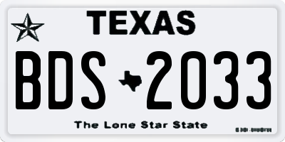 TX license plate BDS2033