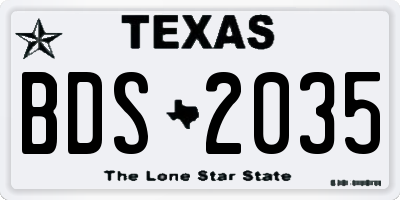 TX license plate BDS2035