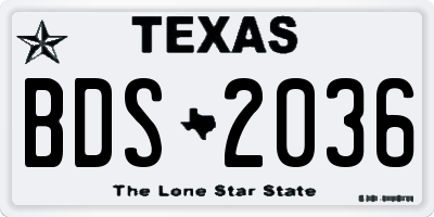 TX license plate BDS2036