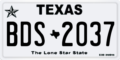 TX license plate BDS2037